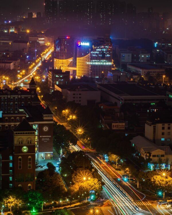 City Grid at Night — Street Print